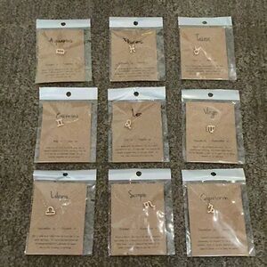 Zodiac Sign Necklace Set- Gold Plated- NIP
